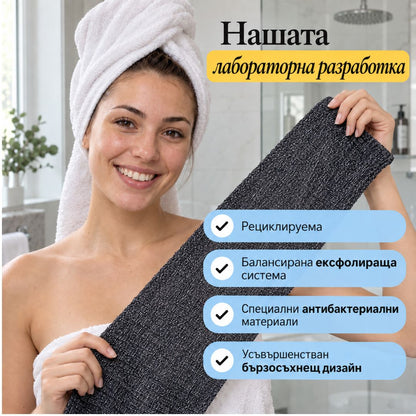 Luffra Ексфолираща антибактериална кърпа за баня с японска технология